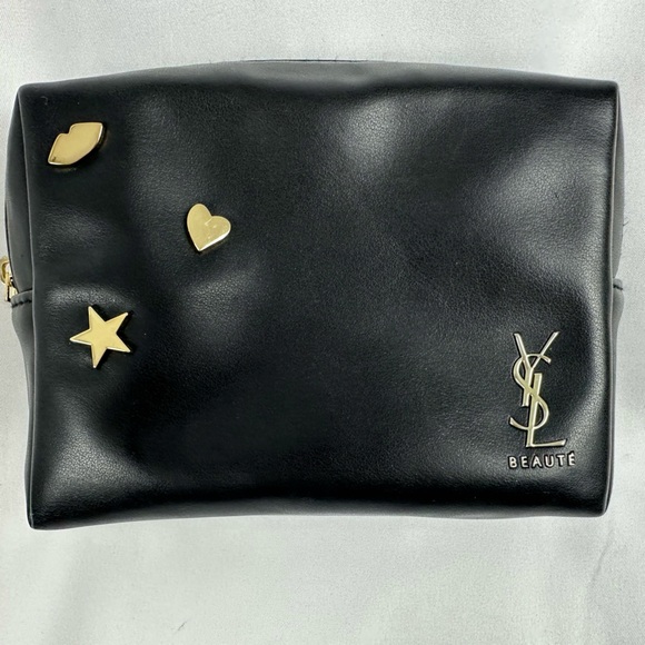 Yves Saint Laurent Black and Gold Cosmetic Bag - Picture 1 of 8
